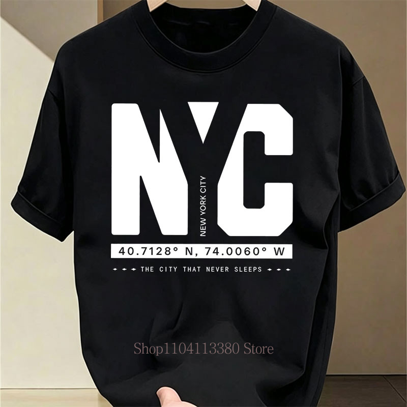 Vintage Fashion Nyc - เสื้อยืดพิมพ์ลายกราฟิก Nyc สำหรับผู้ชาย แฟชั่นลำลองฤดูร้อน สไตล์มินิมอล เสื้อท็อปส์แนวสตรีท