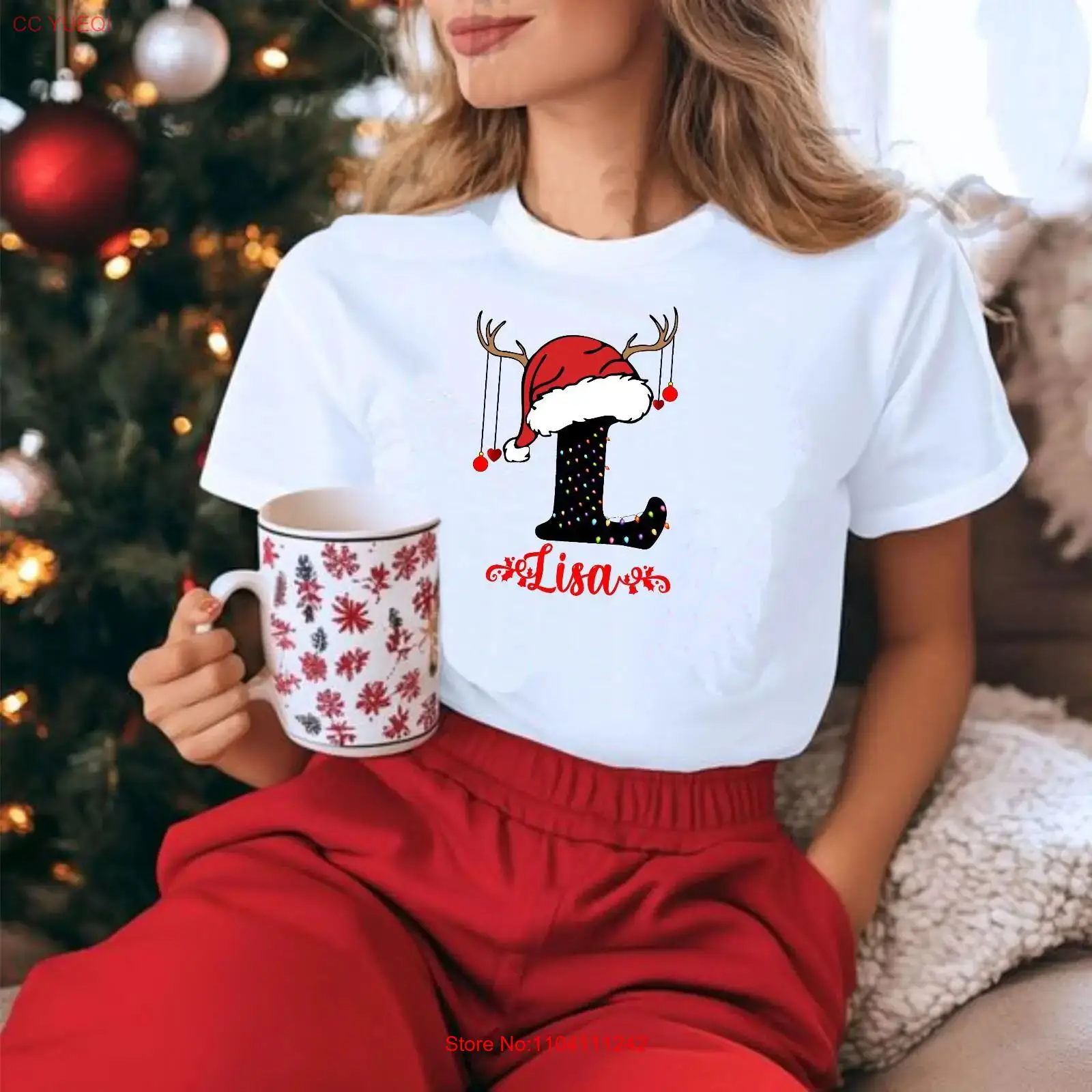 Vintage Fashion Names - เสื้อยืดคริสต์มาสสำหรับครอบครัว ปรับแต่งชื่อได้ ท็อปวินเทจแบบลำลอง ลุคแฟชั่นเล็กน้อย ผ้าดีไซน์เนอร์ยืดได้