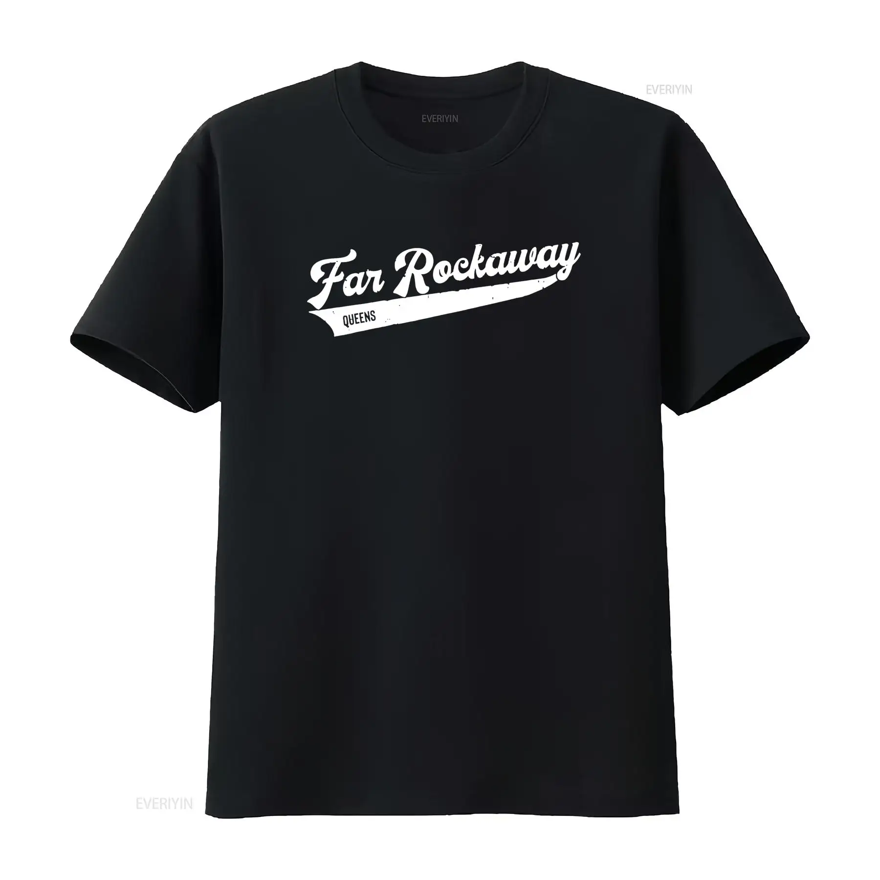 Vintage Fashion Nyc - เสื้อยืดลายตัวอักษรแบบวินเทจสไตล์ดิสเทรสจากฟาร์ ร็อคเวย์ ควีนส์ นิวยอร์ก ดีไซน์เก๋ไก๋ ลุคแฟชั่นทันสมัย