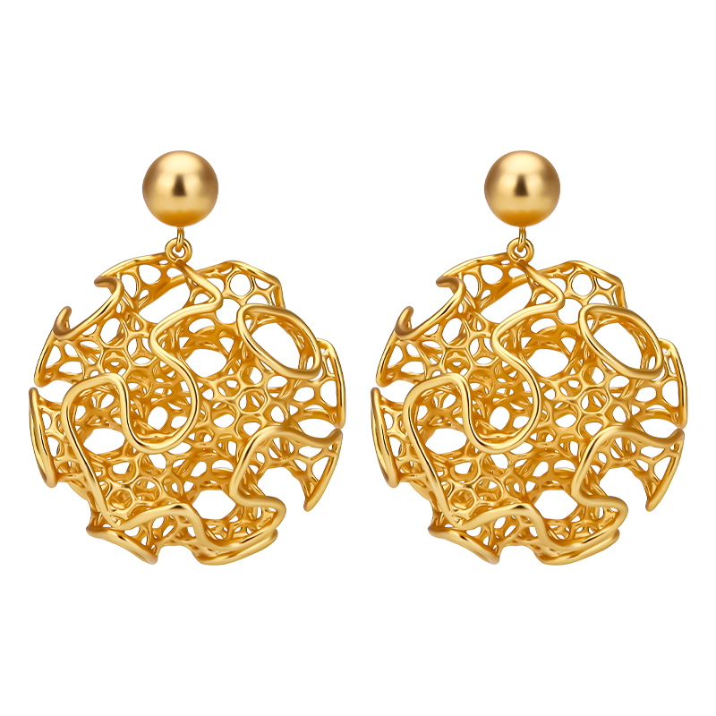 Vintage Fashion Websites - ต่างหูวินเทจร้งกลมไอวอคสำหรับผู้หญิงต่างหูห้อยทอง18K เครื่องประดับแฟชั่นอุปกรณ์เสริมงานแต่งงานต่างหูทางการ-เว็บไซต์
