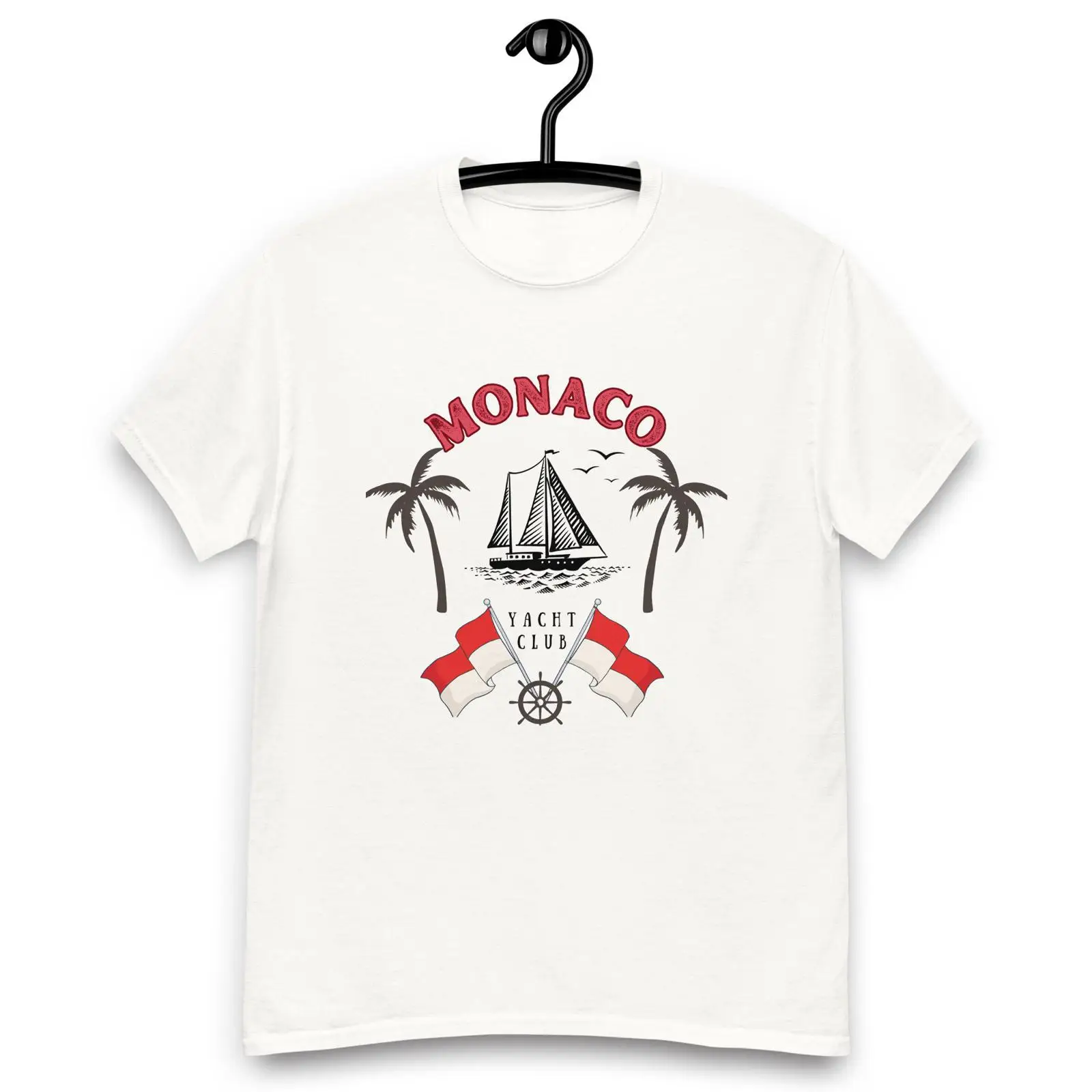 Vintage Yacht Fashion - เสื้อยืดโมนาโกยอชท์คลับสไตล์วินเทจ ผ้าฝ้ายวินเทจ ซักแล้ว ใส่สบาย ระบายอากาศได้ดี แฟชั่น