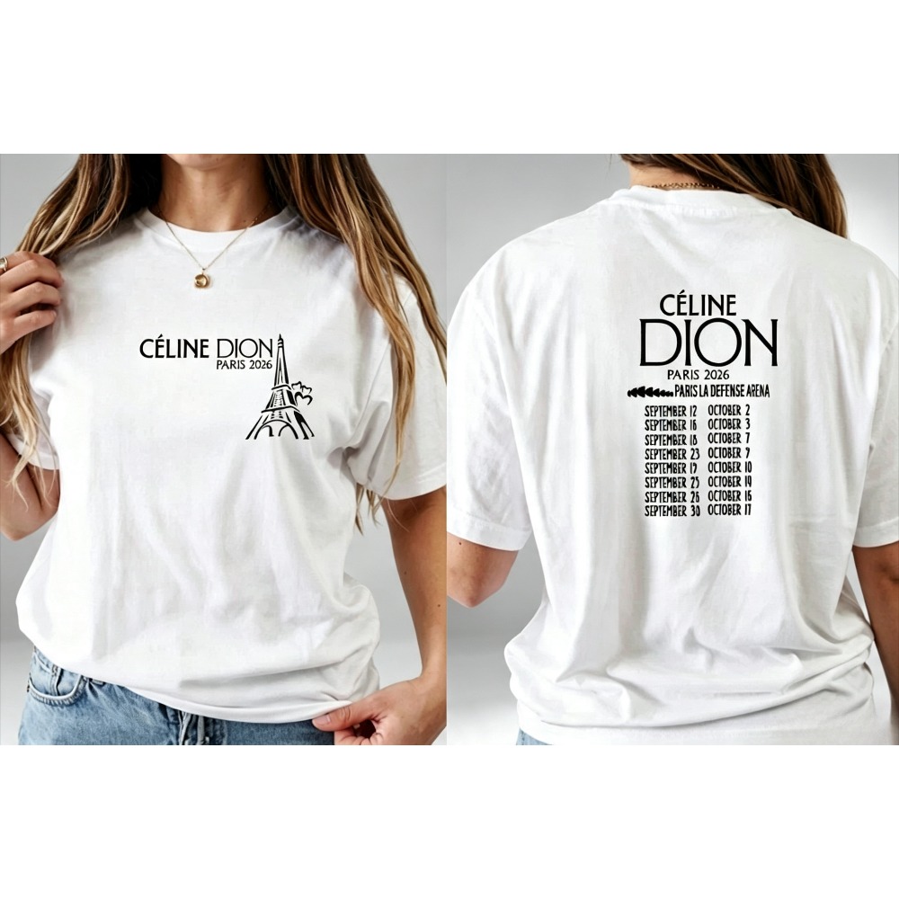 Vintage Fashion In Paris - เสื้อยืดผู้ชายลายพิมพ์วันที่ทัวร์ชมหอไอเฟลปารีส สไตล์วินเทจ สำหรับแฟนคอนเสิร์ต ผ้าฝ้าย ลำลอง สตรีทแวร์