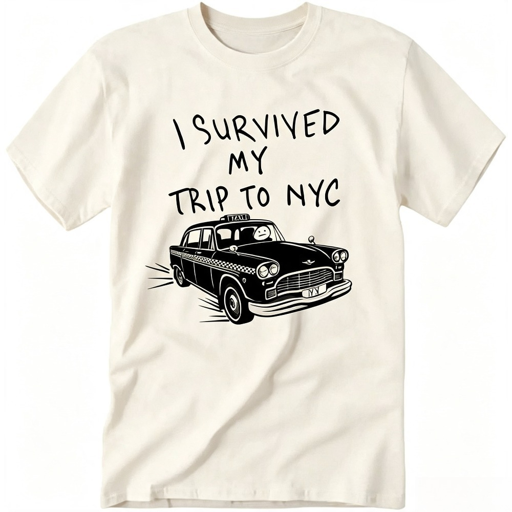 Vintage Fashion Nyc - ฉันรอดพ้นจากการเดินทางไปนิวยอร์ก เสื้อยืดลายกราฟิกแท็กซี่สีเหลืองวินเทจ สำหรับผู้ชาย ผ้าฝ้าย คอกลม เสื้อสตรีทแวร์สำหรับนักเดินทางในนิวยอร์กซิตี้