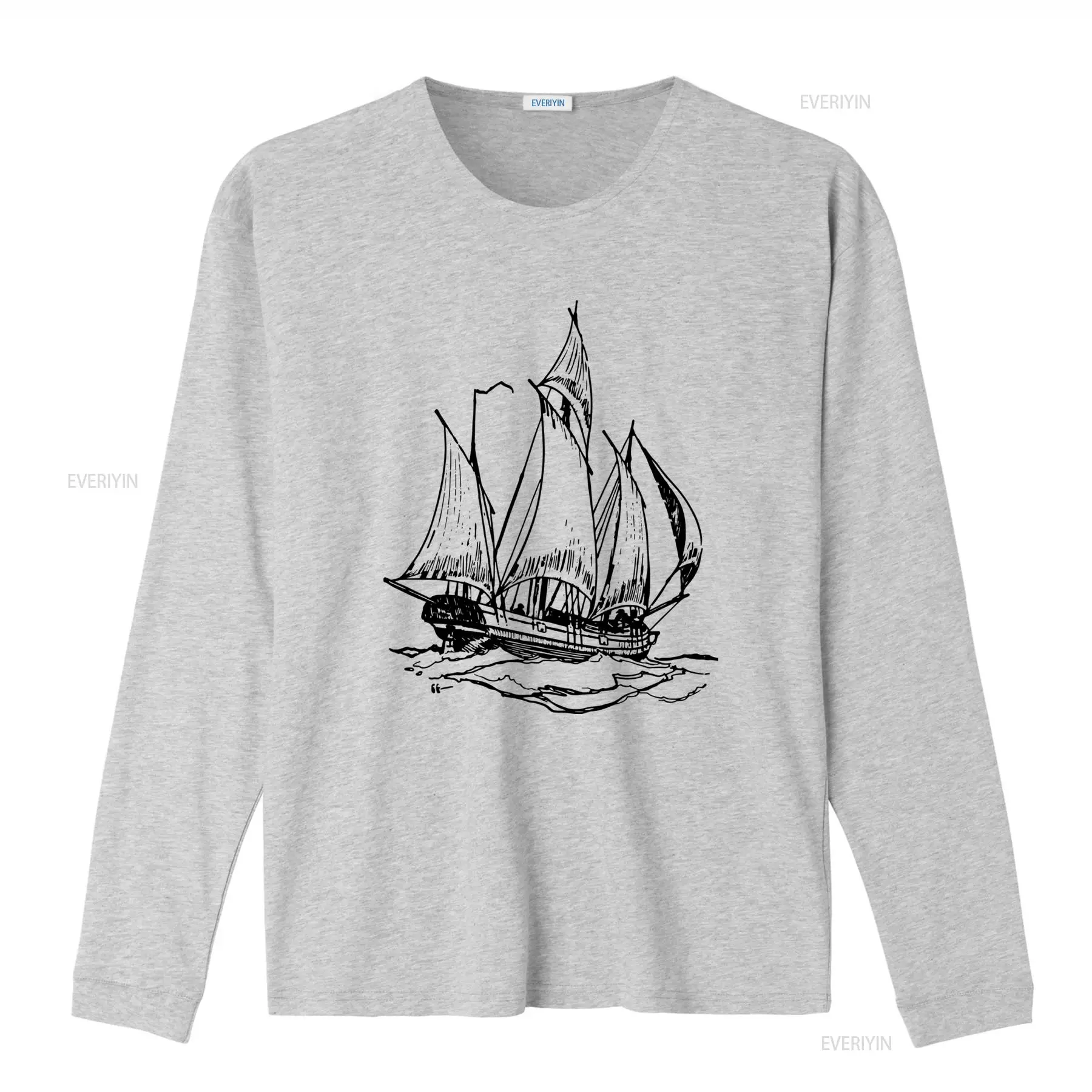 เสื้อยืดลายเรือ Schooner สไตล์ - Vintage Yacht Fashion บทวิจารณ์และราคา