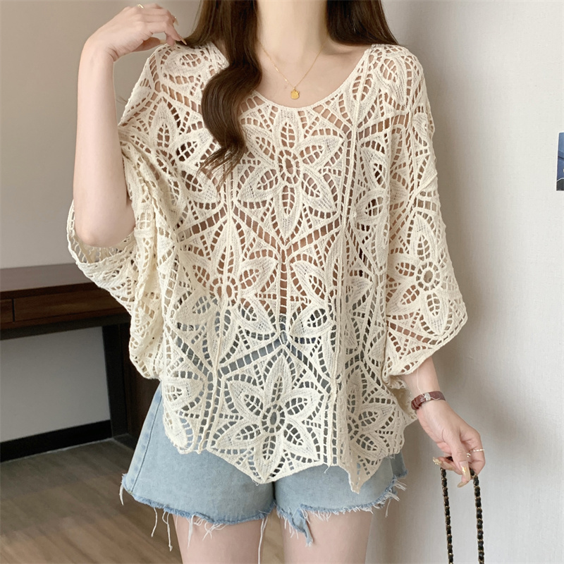 เสื้อโครเชต์ลูกไม้ผู้หญิง ผ้าโ - Crochet Top Boho บทวิจารณ์และราคา