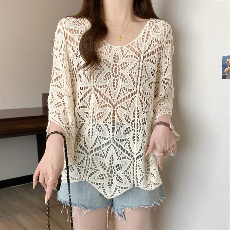 เสื้อโครเชต์ลูกไม้ผู้หญิง ผ้าโ - Crochet Top Boho บทวิจารณ์และราคา