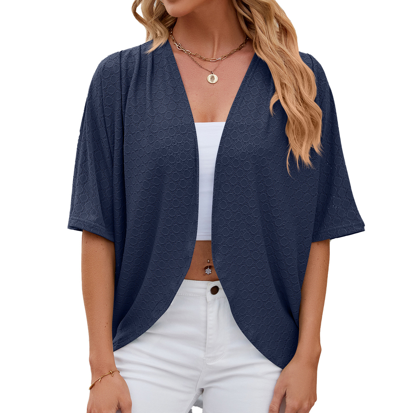 2024 Elegantผู้หญิงกลางแขนลําล - Crochet Top Boho บทวิจารณ์และราคา