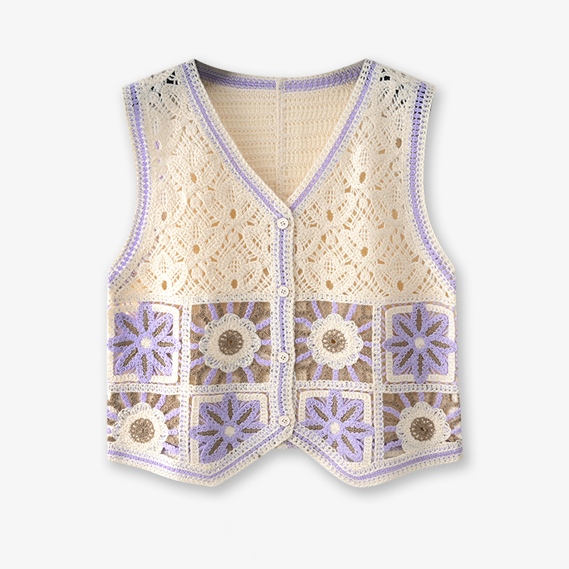 Granny Square โครเชต์เสื้อกั๊ก - Crochet Top Boho บทวิจารณ์และราคา