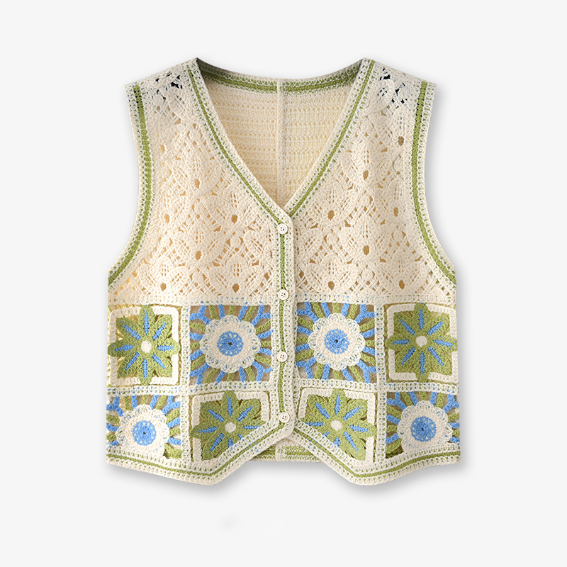 Granny Square โครเชต์เสื้อกั๊ก - Crochet Top Boho บทวิจารณ์และราคา