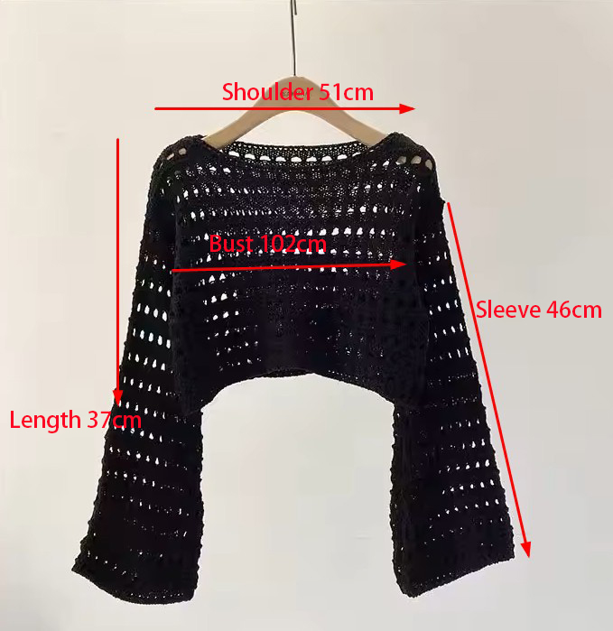แขนยาวถักโครเชต์ฤดูร้อนชายหาดบ - Crochet Top Boho บทวิจารณ์และราคา