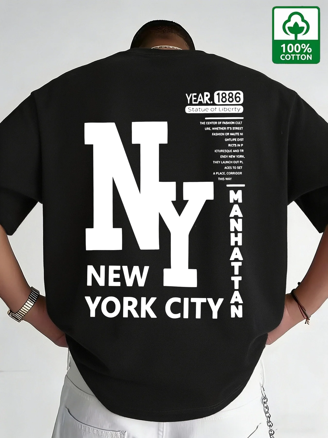 เสื้อยืดผู้ชาย NYC ผ้าฝ้าย พิม - Vintage Fashion Nyc บทวิจารณ์และราคา
