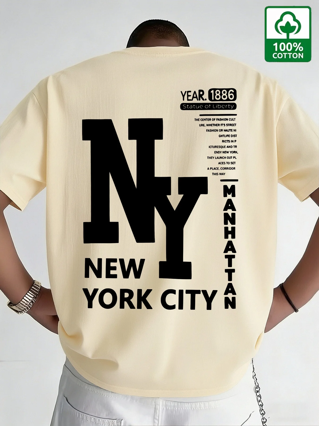 เสื้อยืดผู้ชาย NYC ผ้าฝ้าย พิม - Vintage Fashion Nyc บทวิจารณ์และราคา