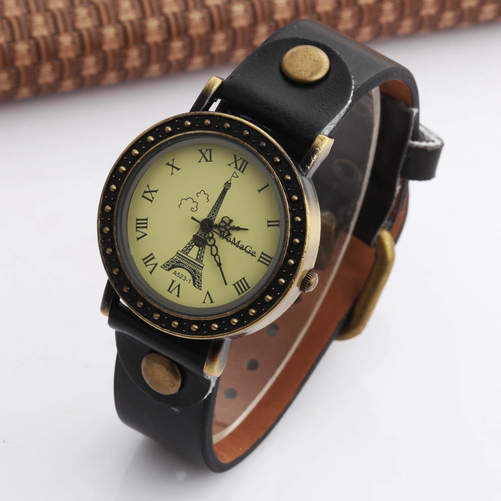 สตรีนาฬิกาแฟชั่นผู้หญิงสายรัดน - Vintage Fashion In Paris บทวิจารณ์และราคา