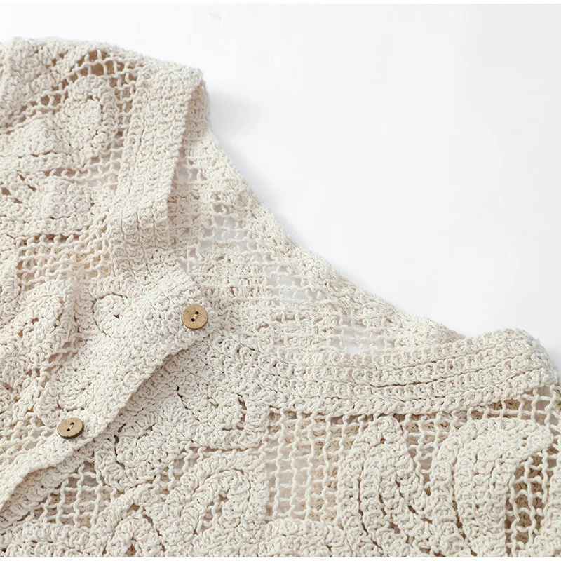 เสื้อถักโครเชต์ผู้หญิง ติดกระด - Crochet Top Boho บทวิจารณ์และราคา