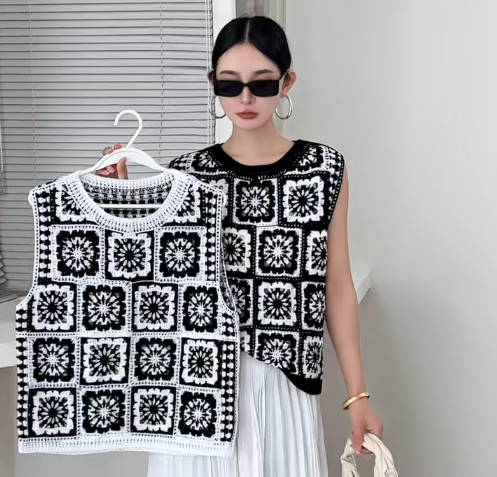 เสื้อโครเชต์ทรง Granny Square  - Crochet Top Boho บทวิจารณ์และราคา