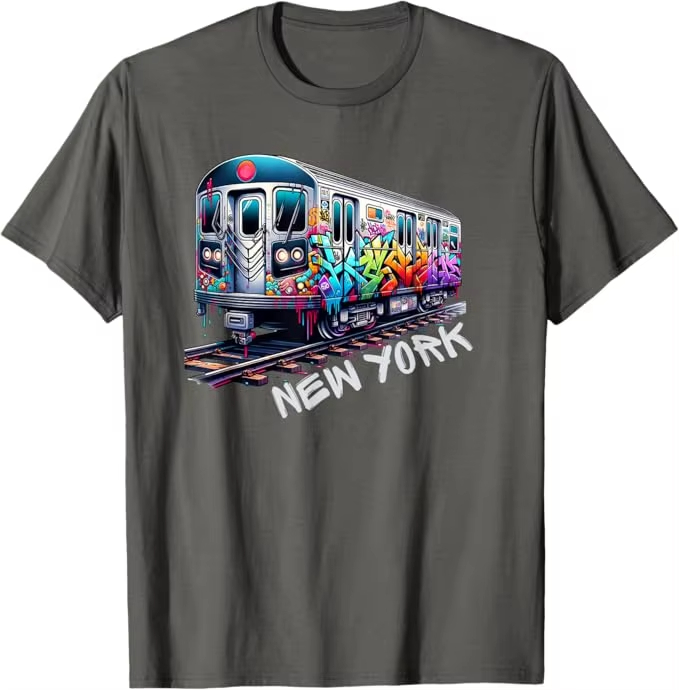 เสื้อยืดลายกราฟฟิตี้รถไฟนิวยอร - Vintage Fashion Nyc บทวิจารณ์และราคา
