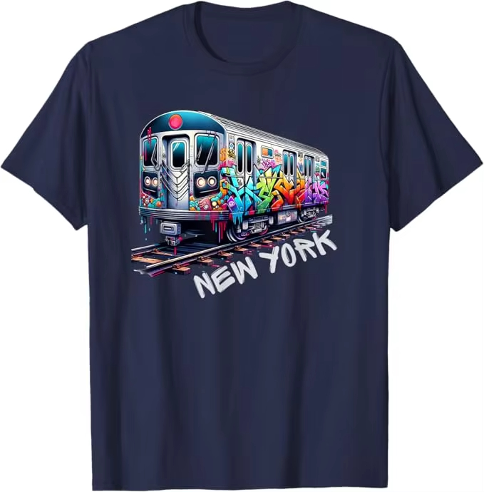 เสื้อยืดลายกราฟฟิตี้รถไฟนิวยอร - Vintage Fashion Nyc บทวิจารณ์และราคา