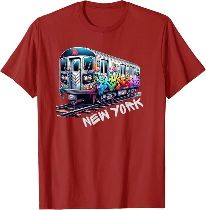เสื้อยืดลายกราฟฟิตี้รถไฟนิวยอร - Vintage Fashion Nyc บทวิจารณ์และราคา