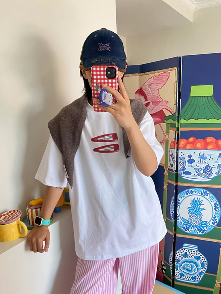 เสื้อยืดผู้หญิงผ้าฝ้ายลายกราฟิ - Vintage Fashion Pinterest บทวิจารณ์และราคา